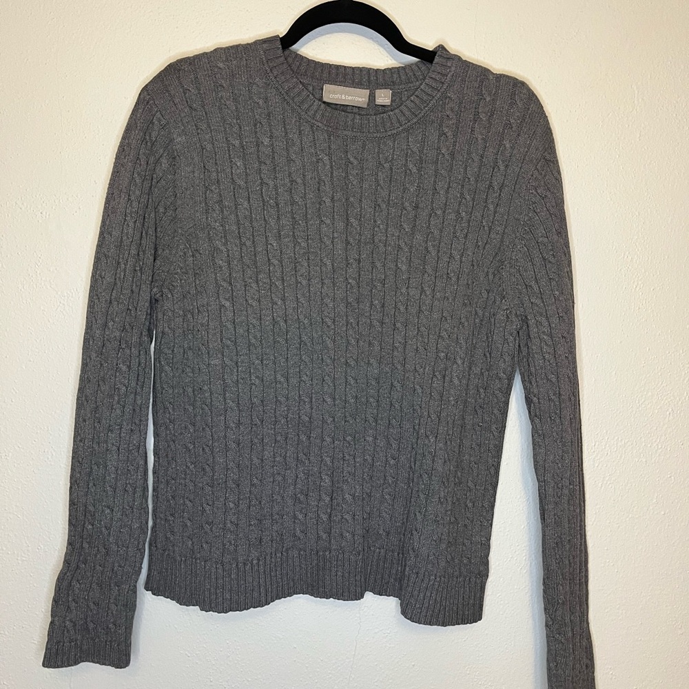 Gray cable knit sweater